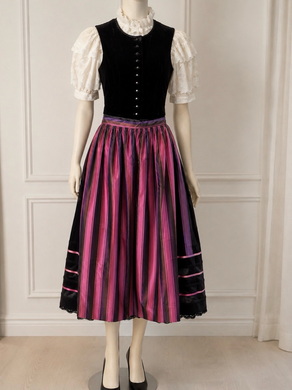 Sportalm Pink & Purple Striped Midi Dress